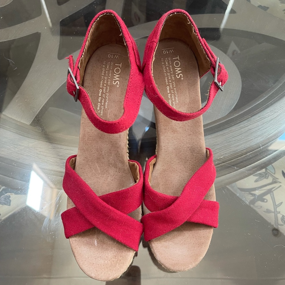Toms Sienna Wedge Sandals US Size 10